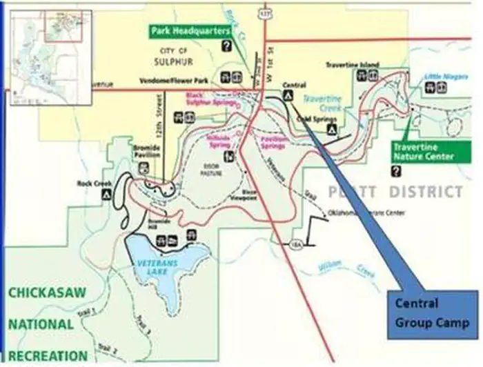 Central Group Campground — Map of where Central Group Campground in located.
