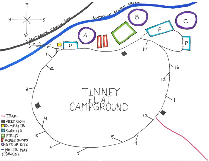Tinney Flat — Campground Map