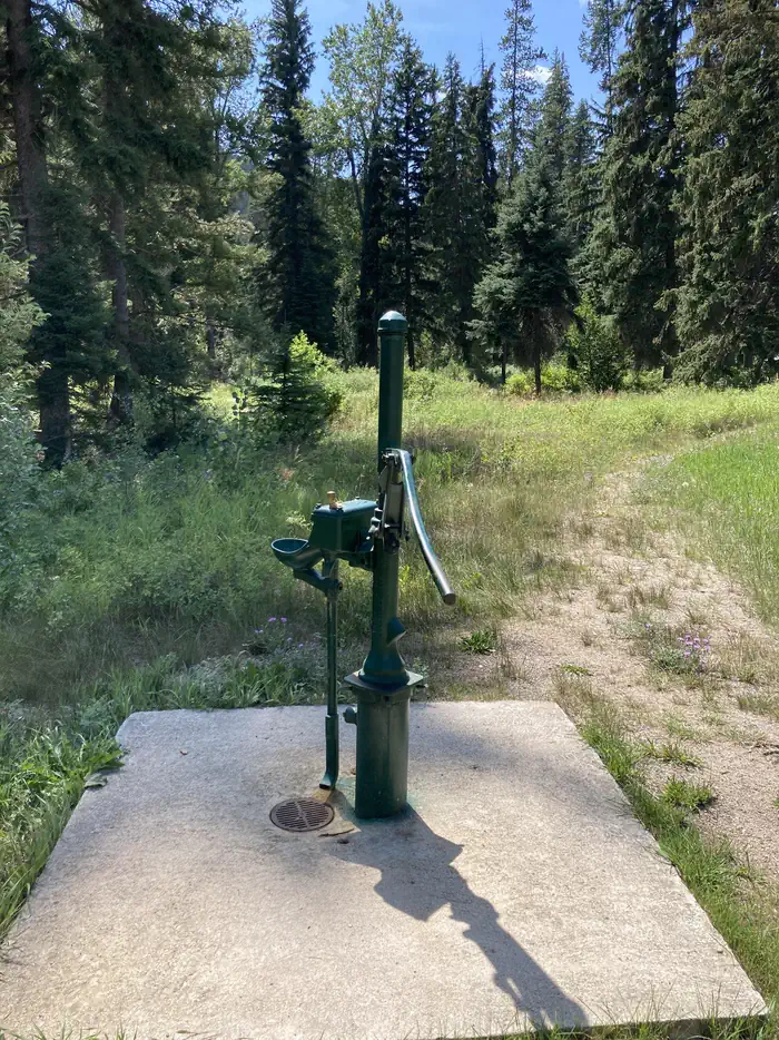 Stony Cabin — Hand Pump in the campground (summer)