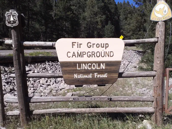 Lower Fir Group Campground — USFS sign for Fir Group