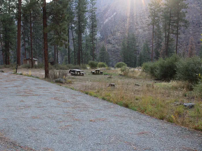 Pine Flats (ID) — Ray of light shines down on Pine Flats Campground