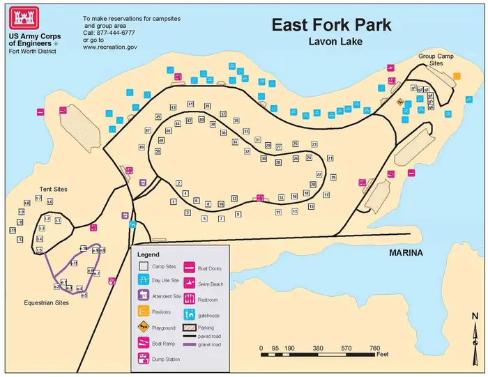 East Fork (tx) — East Fork Park Map