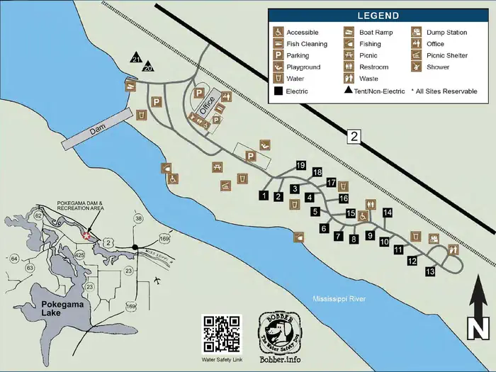 Pokegama Dam Campground — Pokegama Campground Map