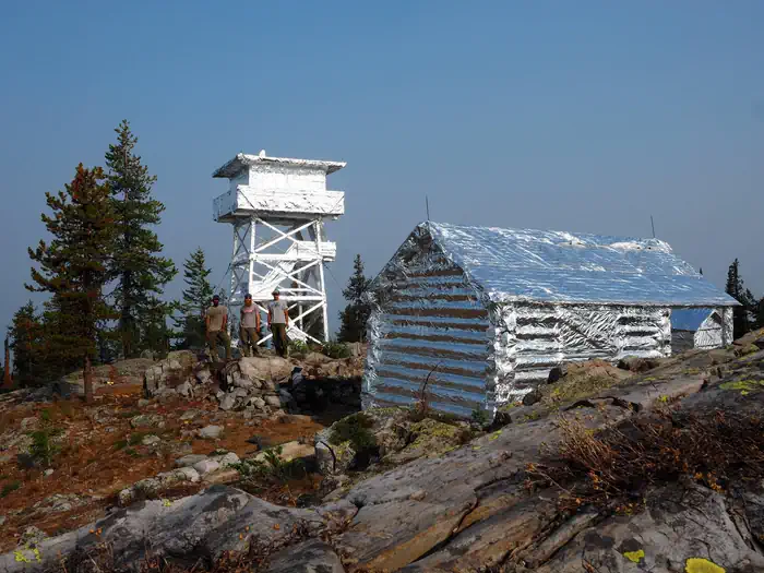 Garver Mtn. Lookout Rental β Lookout and cabin wrapped with fire resistant material