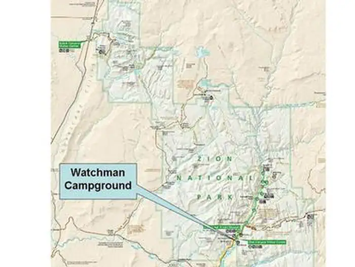 Watchman Campground — Zion map