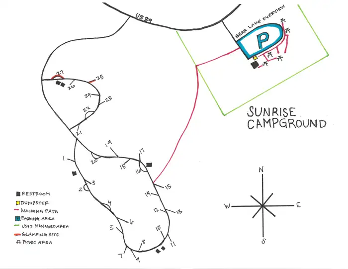 Sunrise Campground — Campground Map