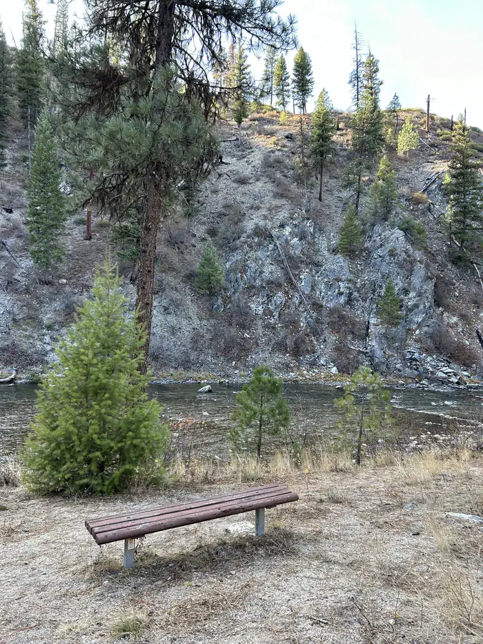 Black Rock — Bench in front of river