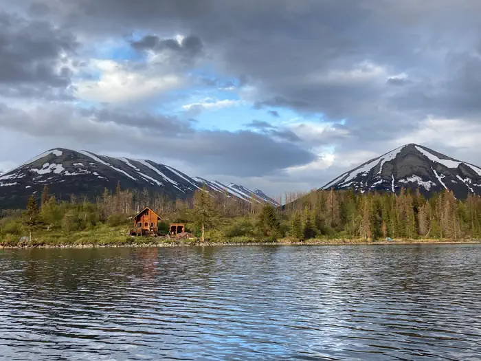 Trout Lake Cabin — Cabin from the lake.