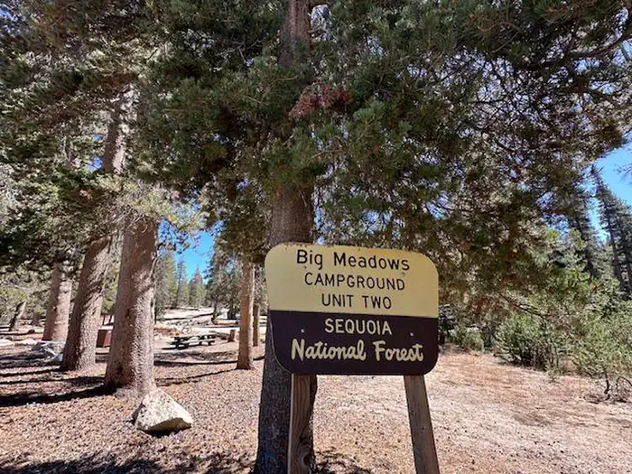 Big Meadow Campground - Us Forest Service Sequoia National Forest (ca) — Big Meadow Campground - Unit Two Entrance Sign