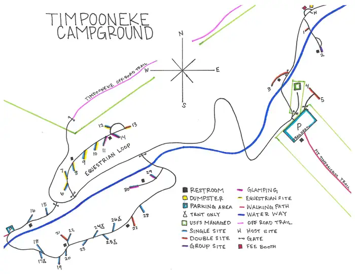 Timpooneke — Campground Map