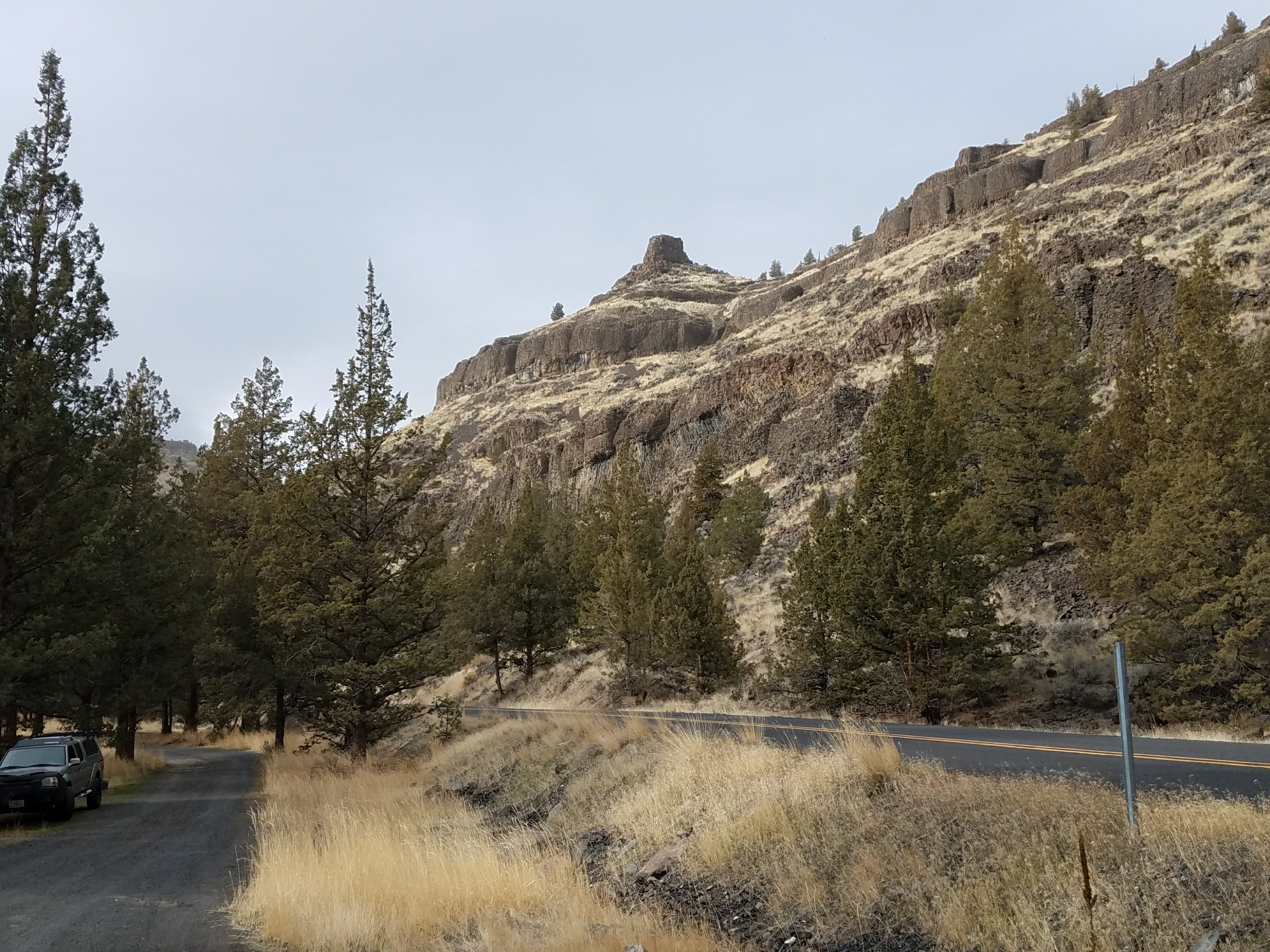 Post Pile Campground — View of Chimney Rock from Post Pile Campground