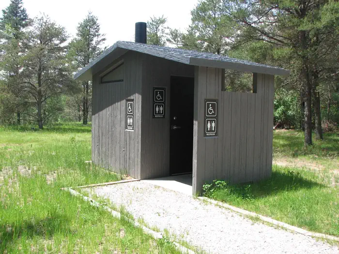 Meadows ORV Campground — Meadows ORV Campground vault toilet