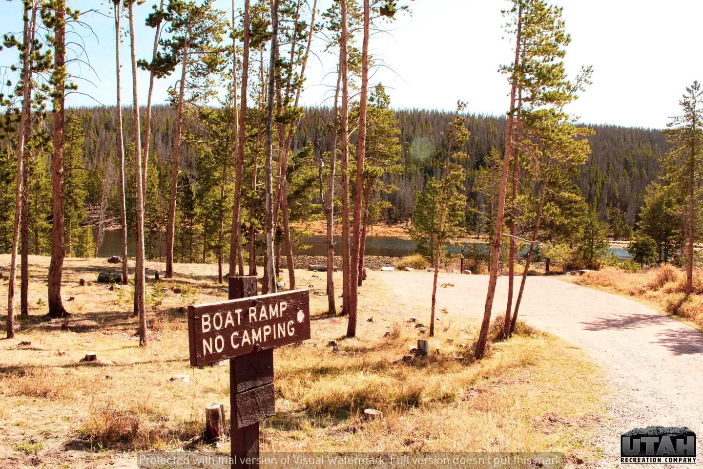 Bridger Lake Campground — Bridger Lake Campground boat ramp sign