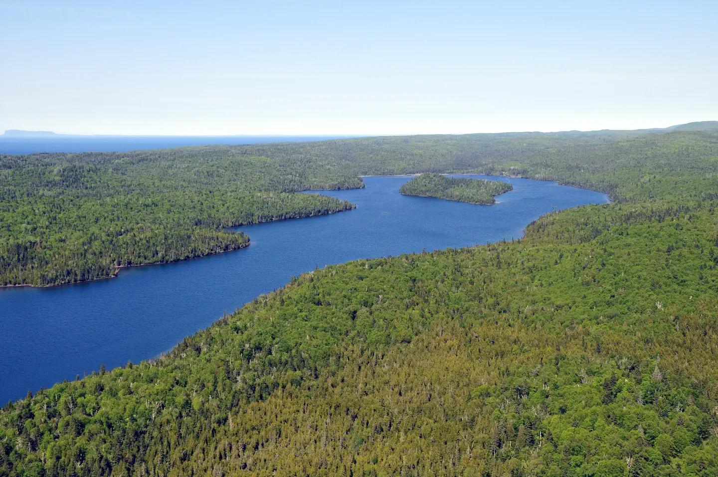 Beaver Island Campground — Aerial View of Washington Harbor and Beaver Island