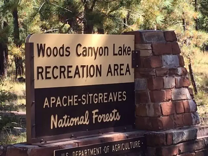 Crook Campground — Woods Canyon Lake Recreation Area Portal Sign