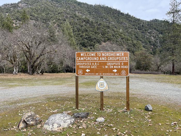 Nordheimer Group Campground — Directive sign at entrance