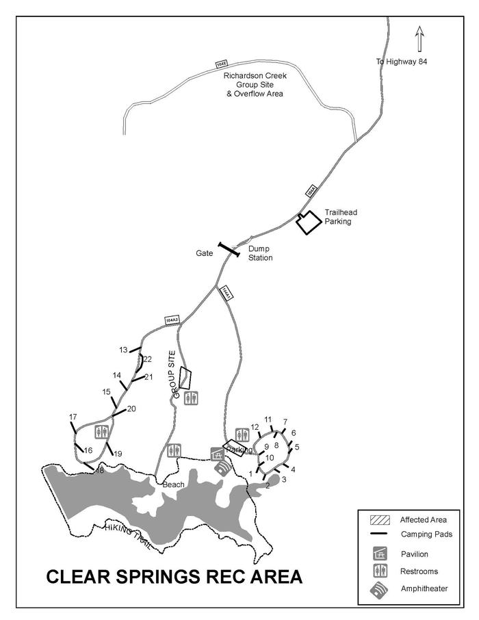 Clear Springs Recreation Area — Campsite Locations
