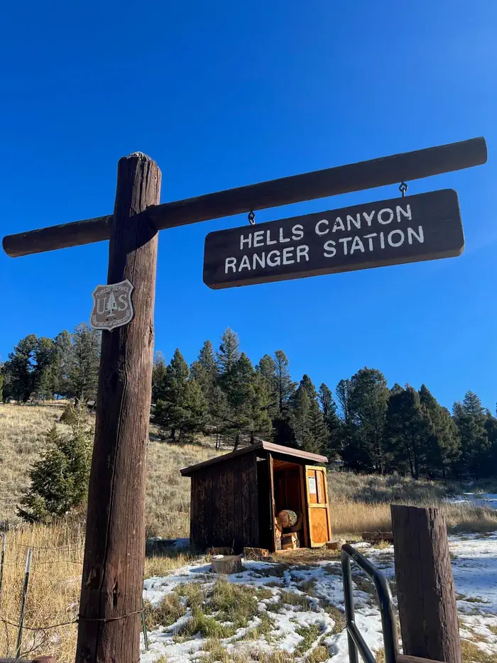 Hells Canyon Guard Station — Forest Service sign saying Hells Canyon Ranger Station
