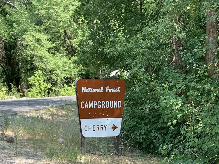 Cherry — Cherry Campground sign