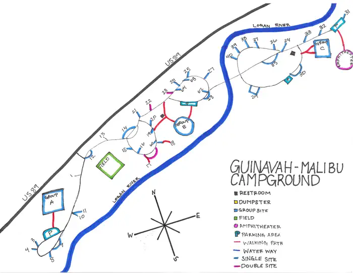 Guinavah - Malibu Campground — Campground Map