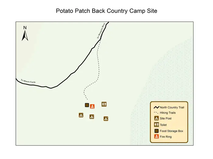 Pictured Rocks National Lakeshore Backcountry Camping Permit — Potato Patch Back Country Campground Map