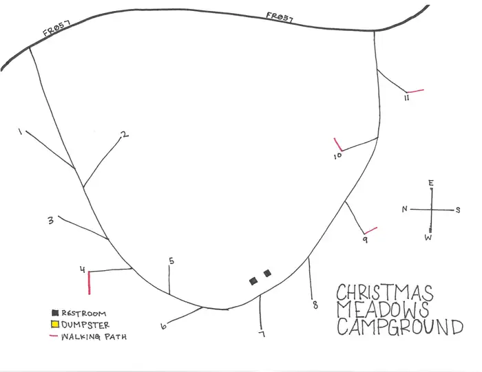 Christmas Meadows Campground — Campground Map