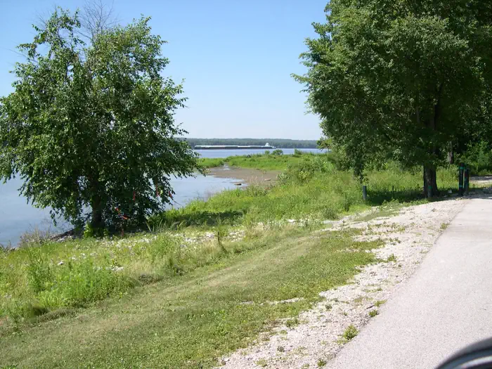 Shady Creek — Downriver of boat ramp looking at river.