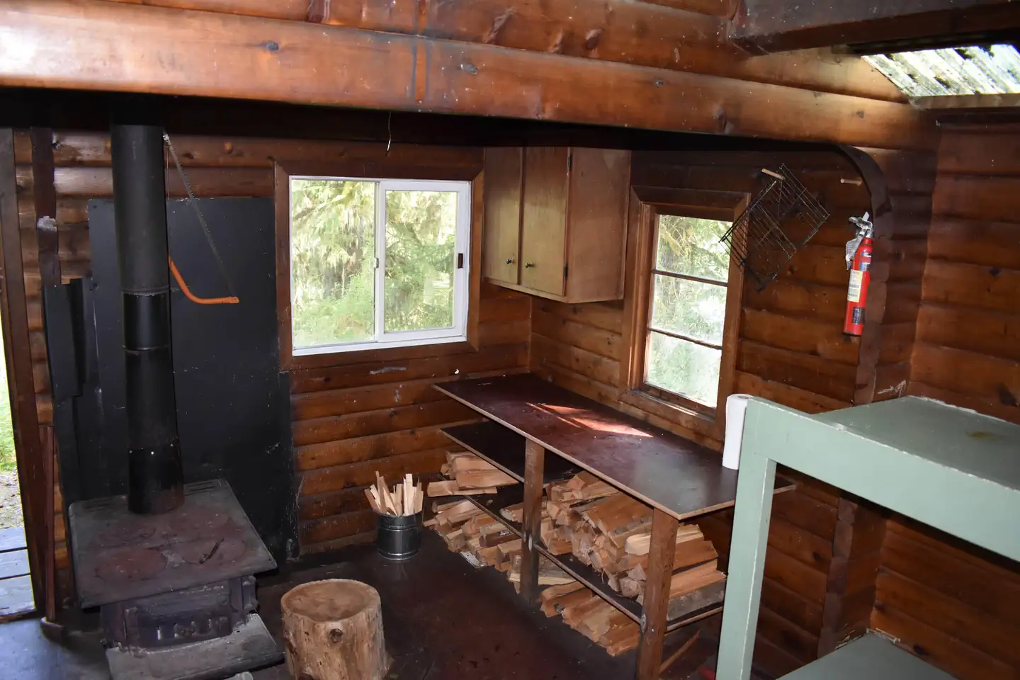 Hugh Smith Lake Cabin — Kitchen Area and Stove