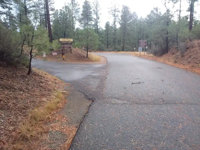 Eagle Ridge Group Campground — Eagle ridge entrance road