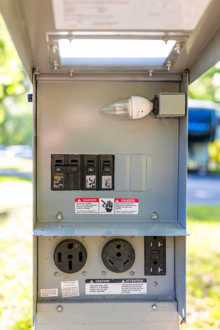 Salt Springs Recreation Area — Electrical hookup at Salt Springs