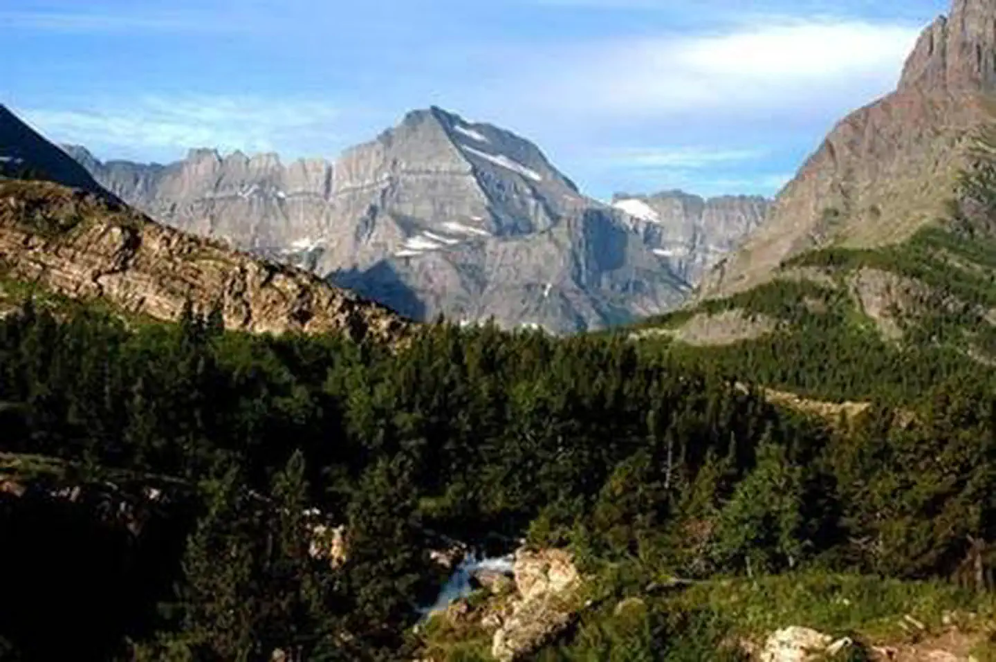 Many Glacier Campground — A mountain scene at Many Glacier