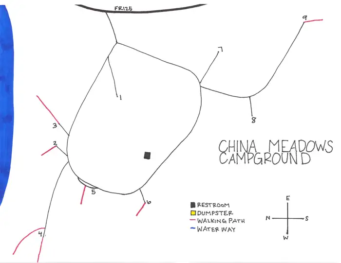 China Meadows — Campground Map