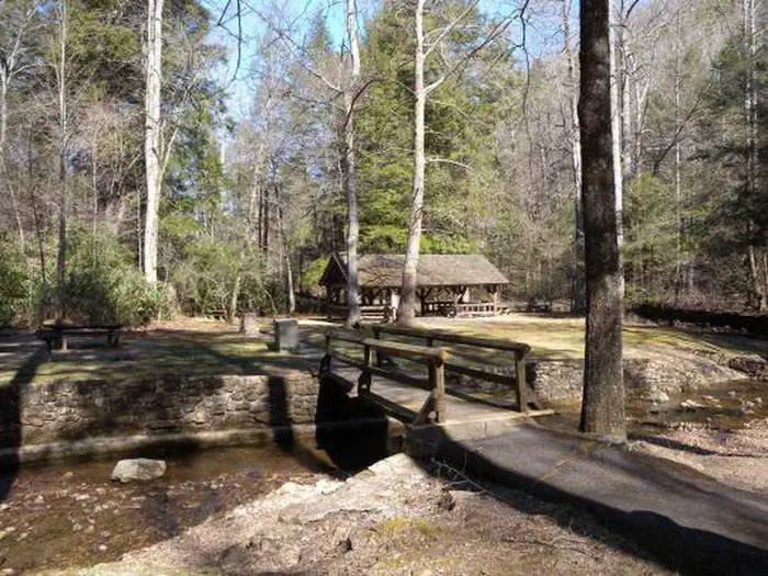 The Laurels Picnic Area Pavilions — Bridge over Honeycomb Creek