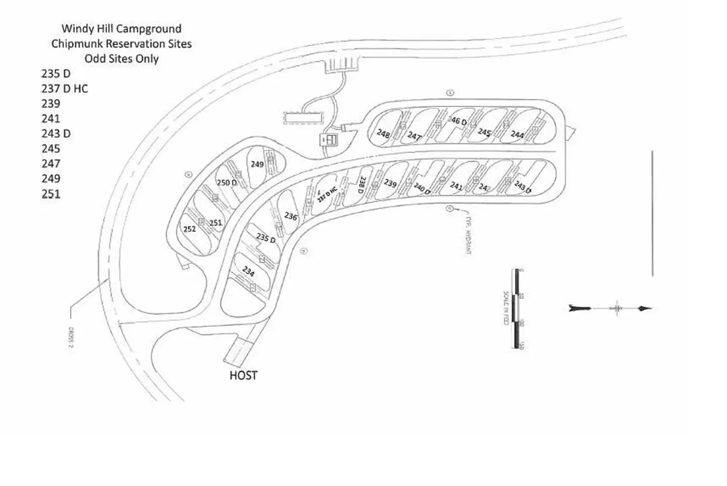 Windy Hill Campground — Chipmunk Loop Map