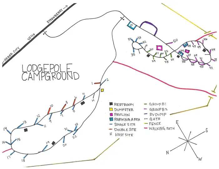 Lodgepole Campground at Heber — Campground Map