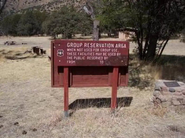 Camp Rucker Group Site β Group reservation area sign