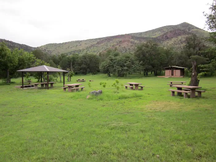 Camp Rucker Group Site β Picnic area with 4 tables and bathroom