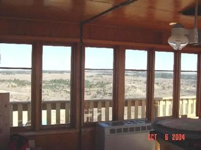 Diamond Butte Lookout — A view from inside Diamond Butte Lookout