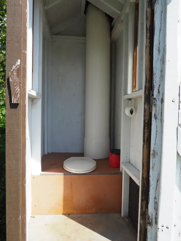 Twin Lakes Cabin (ak) — Interior of outhouse at Twin Lakes