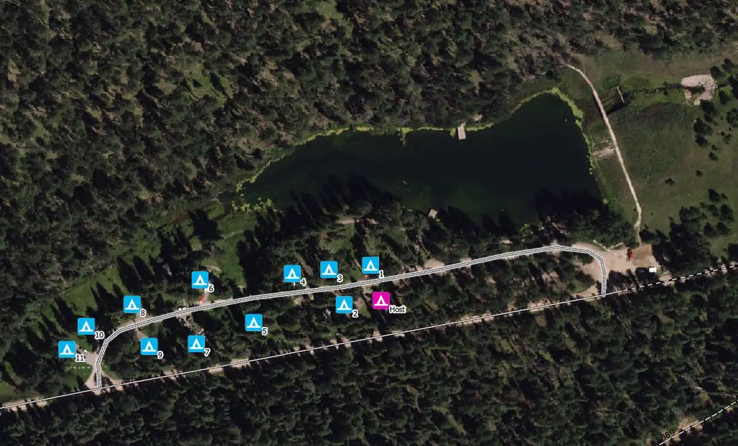 Dalton Lake Campground — Campground Aerial Map
