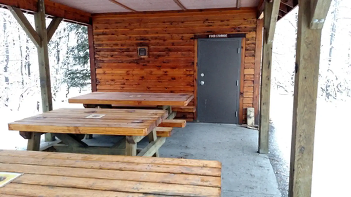 Exit Glacier Campground — Exit Glacier Campground cook shelter closeup