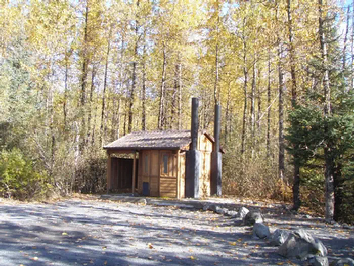 Exit Glacier Campground — Exit Glacier Campground vault toilet