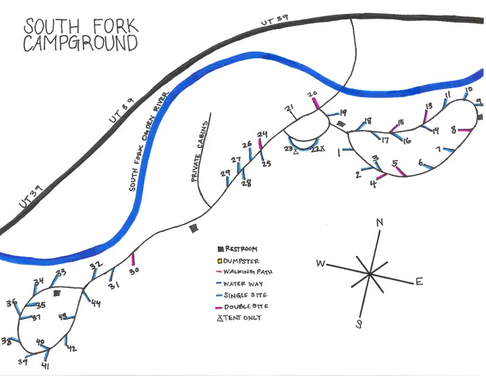South Fork (ut) — Campground Map