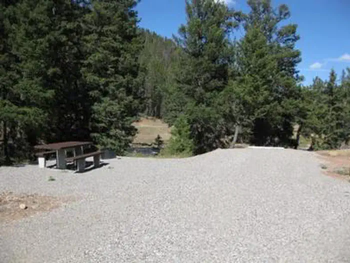 Red Cliff Campground — Campsite surrounded by pine trees