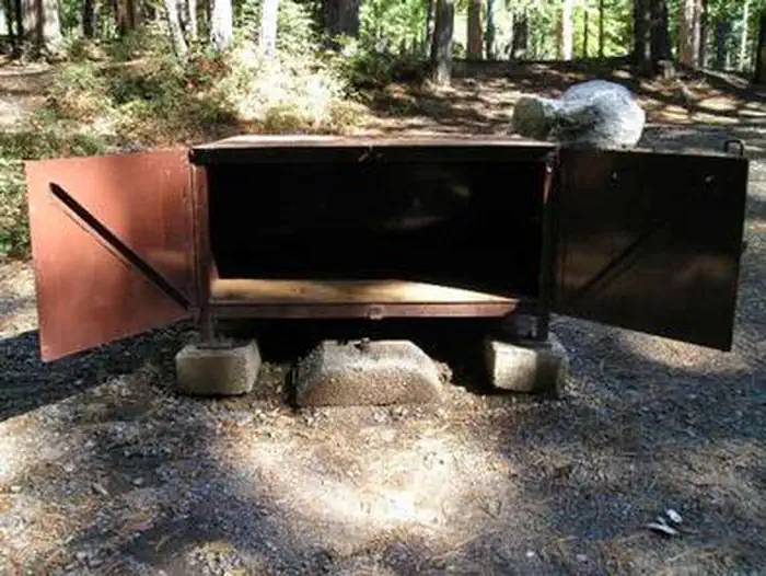 Bridalveil Creek Campground β Food locker example with doors open