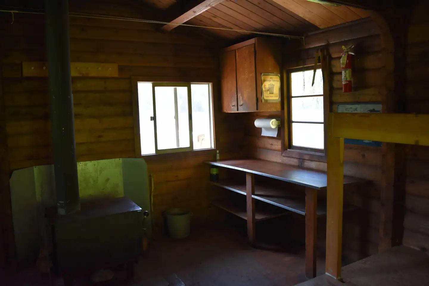 Reflection Lake Cabin β Kitchen Area with Stove
