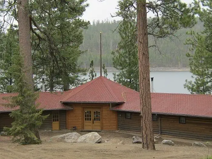 Woods Cabin — Looking South at the cabin from above