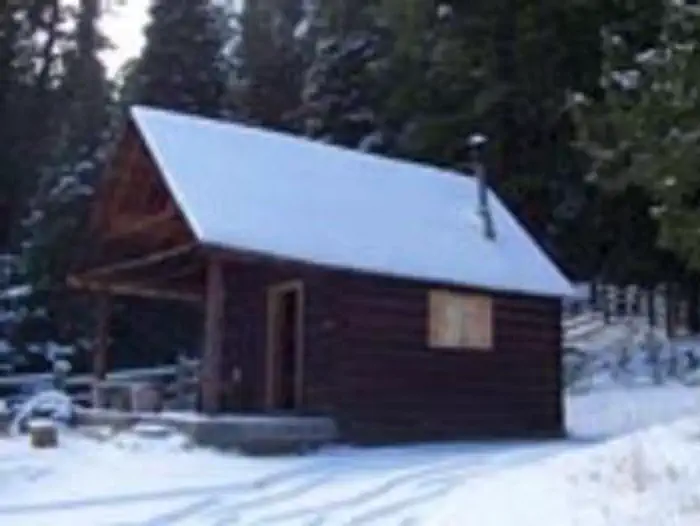 Indian Flats Cabin — Indian Flats Cabin with snow