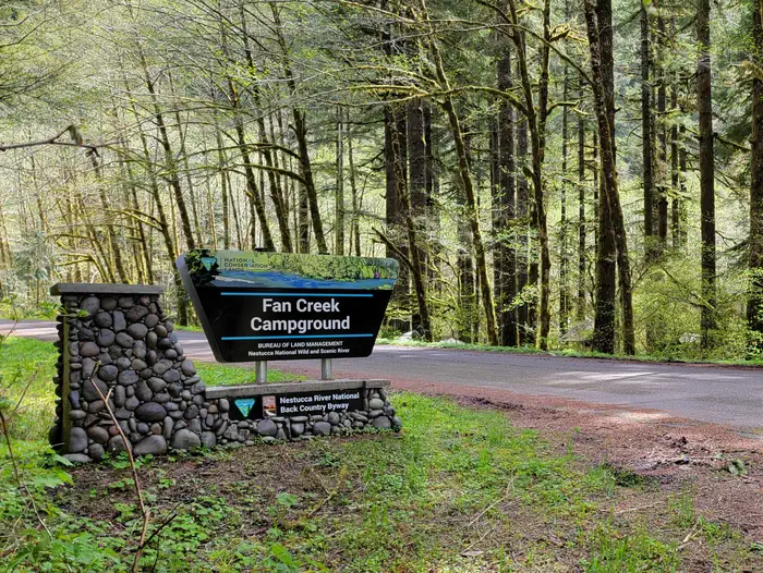 Fan Creek Rec. Site — portal sign for Fan Creek Campground