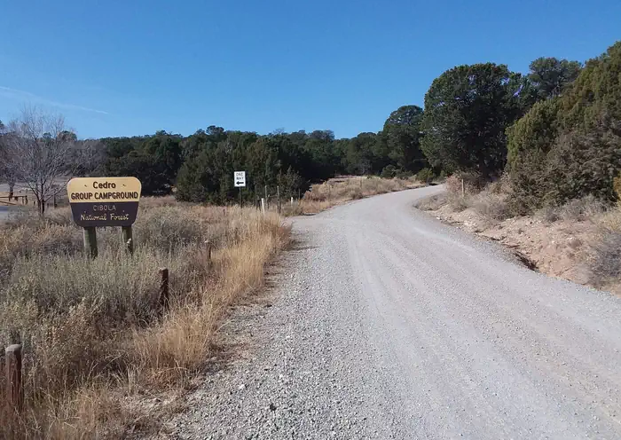 Cedro Peak Camping Sites - Robin and Jay — Cedro Peak Campground Entrance